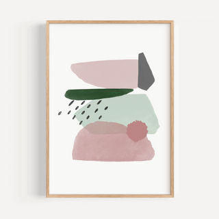 Emerald Green & Pink Abstract Shapes Print Bundle - Set of Two Prints Posters, Prints, & Visual Artwork Pretty Average