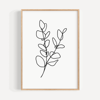 Eucalyptus Branch Line Drawing Print - Duo Branch Posters, Prints, & Visual Artwork Pretty Average