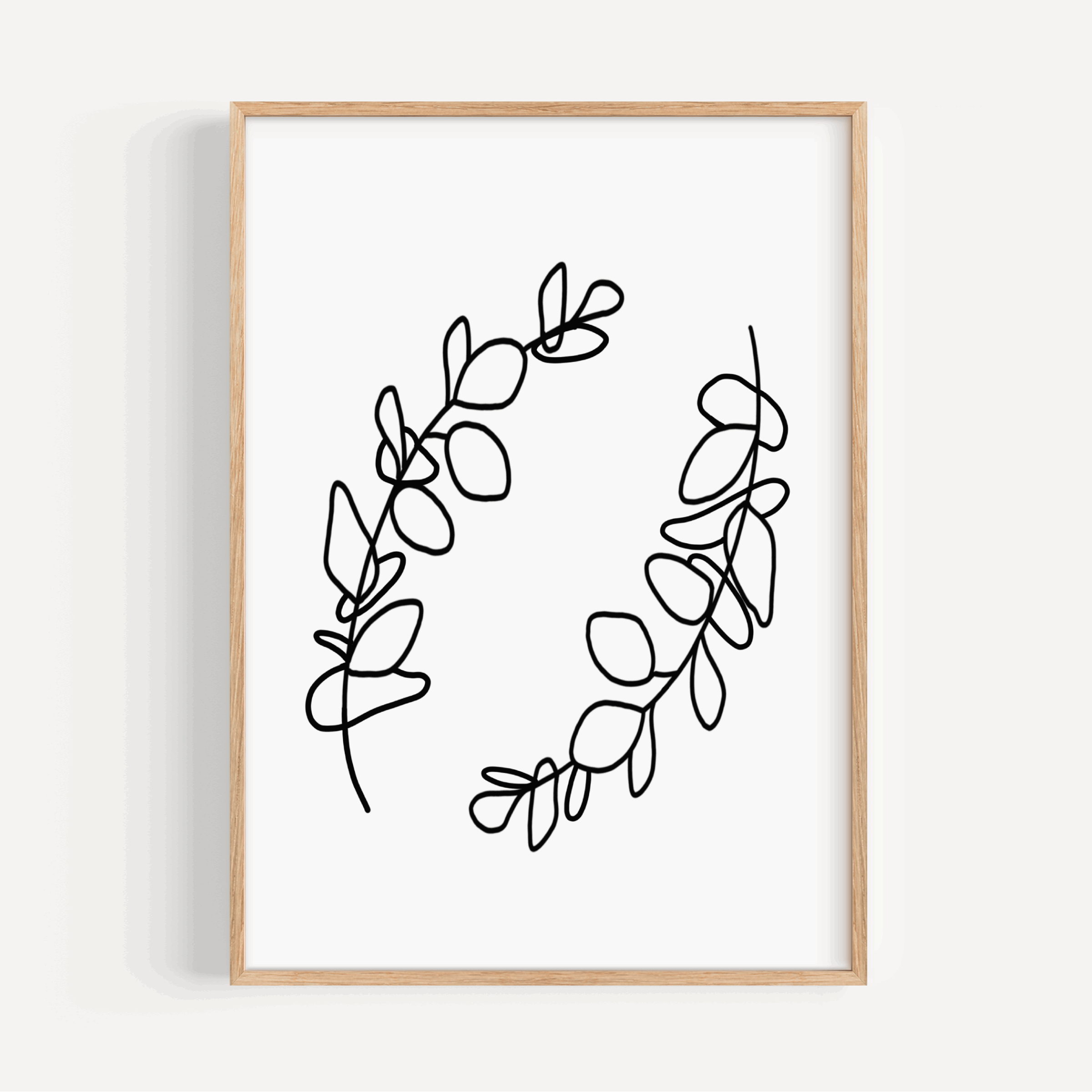 Eucalyptus Line Drawing - Two Branches Posters, Prints, & Visual Artwork Pretty Average