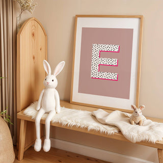 Letter / Initial Print - Polka Dots & Pink Posters, Prints, & Visual Artwork Pretty Average