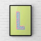 Letter / Initial Print - Green, Pink & Blue Polka Dot Posters, Prints, & Visual Artwork Pretty Average