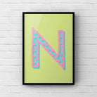 Letter / Initial Print - Green, Pink & Blue Polka Dot Posters, Prints, & Visual Artwork Pretty Average
