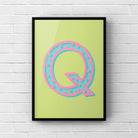 Letter / Initial Print - Green, Pink & Blue Polka Dot Posters, Prints, & Visual Artwork Pretty Average
