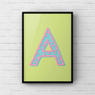 Letter / Initial Print - Green, Pink & Blue Polka Dot Posters, Prints, & Visual Artwork Pretty Average