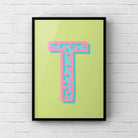 Letter / Initial Print - Green, Pink & Blue Polka Dot Posters, Prints, & Visual Artwork Pretty Average