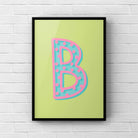 Letter / Initial Print - Green, Pink & Blue Polka Dot Posters, Prints, & Visual Artwork Pretty Average