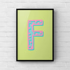 Letter / Initial Print - Green, Pink & Blue Polka Dot Posters, Prints, & Visual Artwork Pretty Average