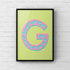 Letter / Initial Print - Green, Pink & Blue Polka Dot Posters, Prints, & Visual Artwork Pretty Average
