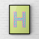 Letter / Initial Print - Green, Pink & Blue Polka Dot Posters, Prints, & Visual Artwork Pretty Average