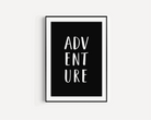 Adventure Print - Black and White Posters, Prints, & Visual Artwork Pretty Average   