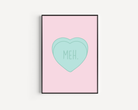 Meh, Love Heart Print Posters, Prints, & Visual Artwork Pretty Average   