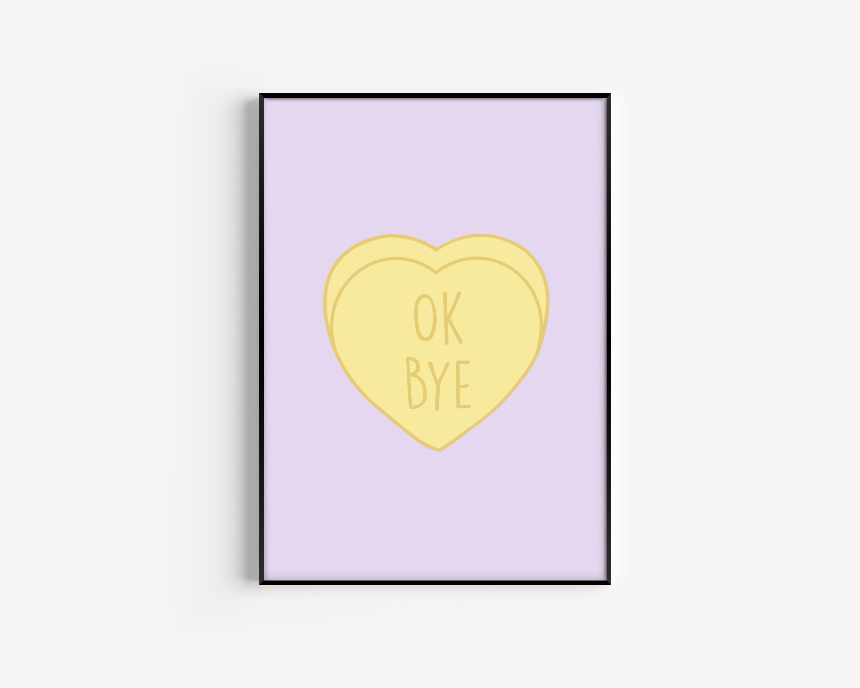 OK Bye, Love Heart Print Posters, Prints, & Visual Artwork Pretty Average   