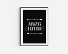 Always Explore Print - Black and White Posters, Prints, & Visual Artwork Pretty Average   
