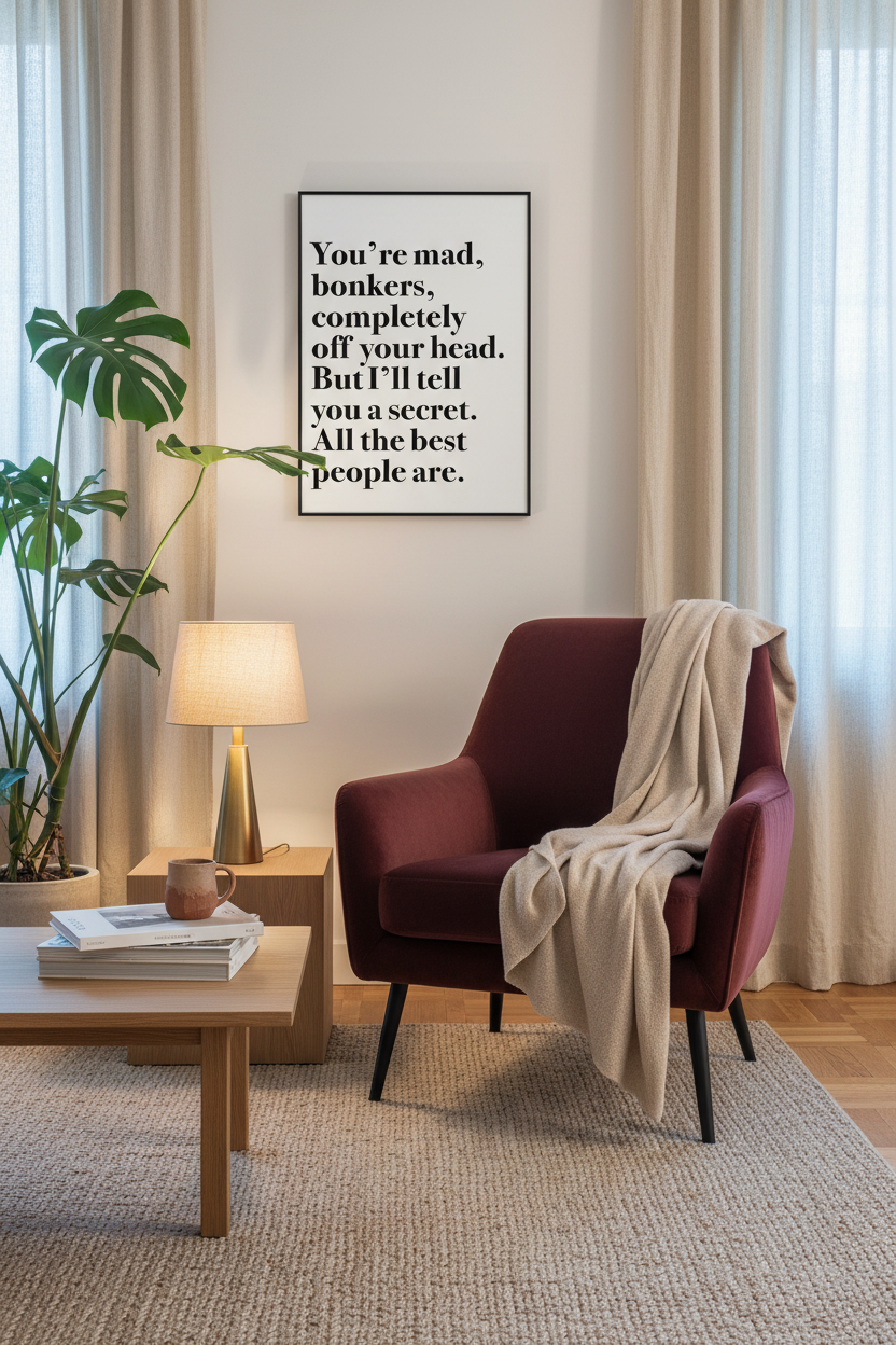 You’re Mad... Alice in Wonderland Quote Print Posters, Prints, & Visual Artwork Pretty Average