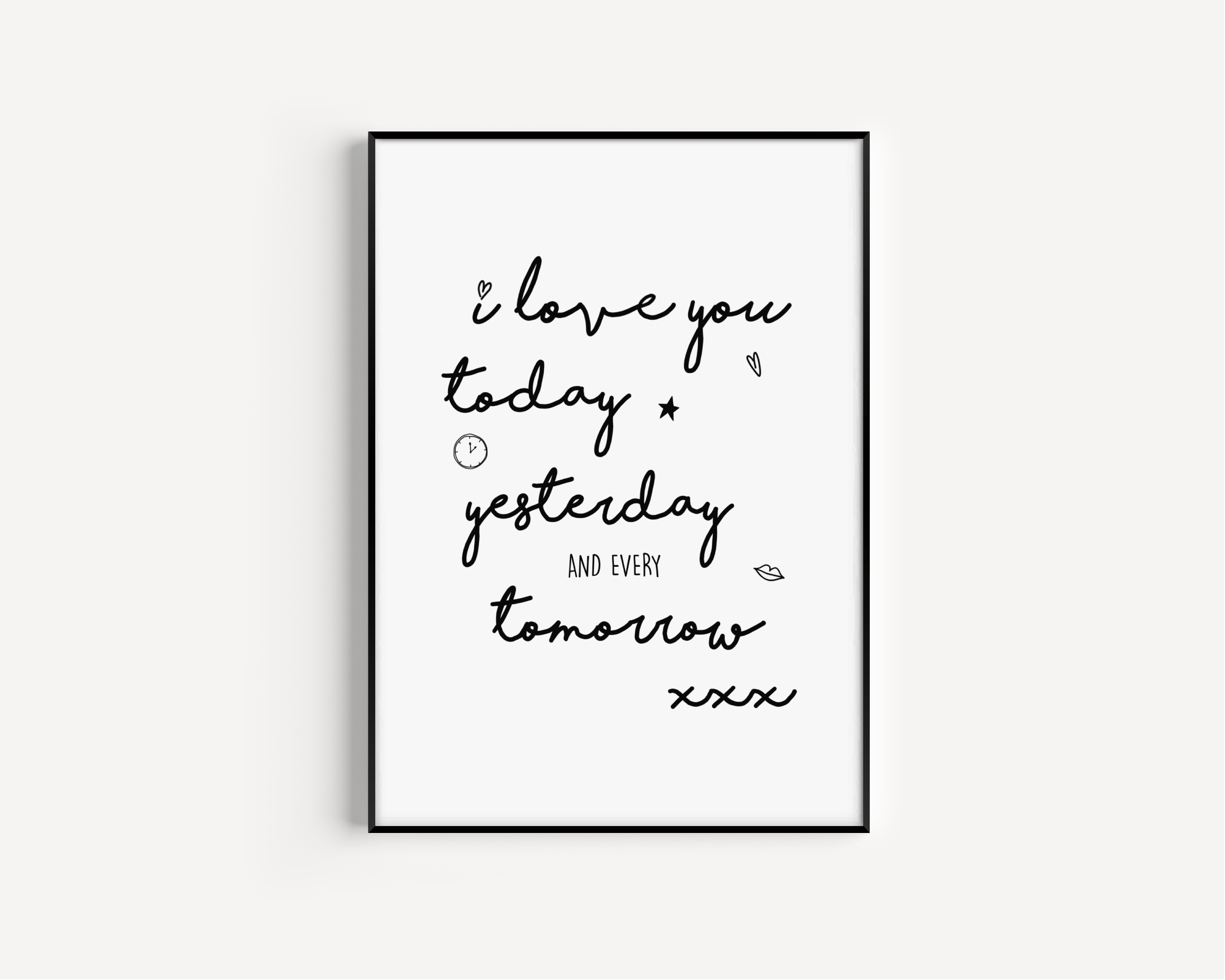 I Love You, Doodle Print Posters, Prints, & Visual Artwork Pretty Average   