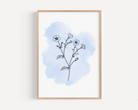 Blue Watercolour Wildflower Print Posters, Prints, & Visual Artwork Pretty Average   