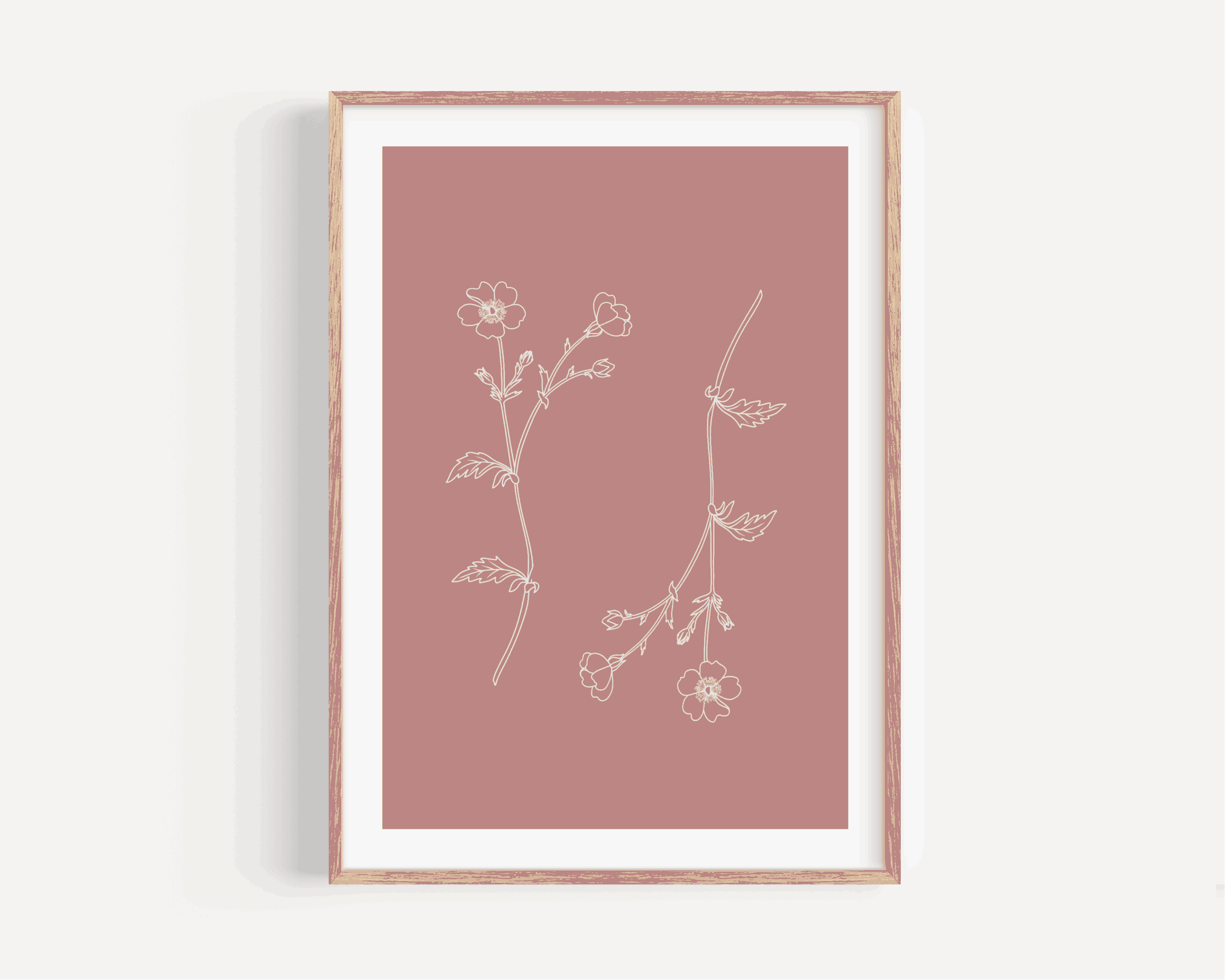 Blush Pink Wildflowers Print Posters, Prints, & Visual Artwork Pretty Average   