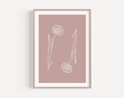 Dusky Pink Wildflowers Print Posters, Prints, & Visual Artwork Pretty Average   