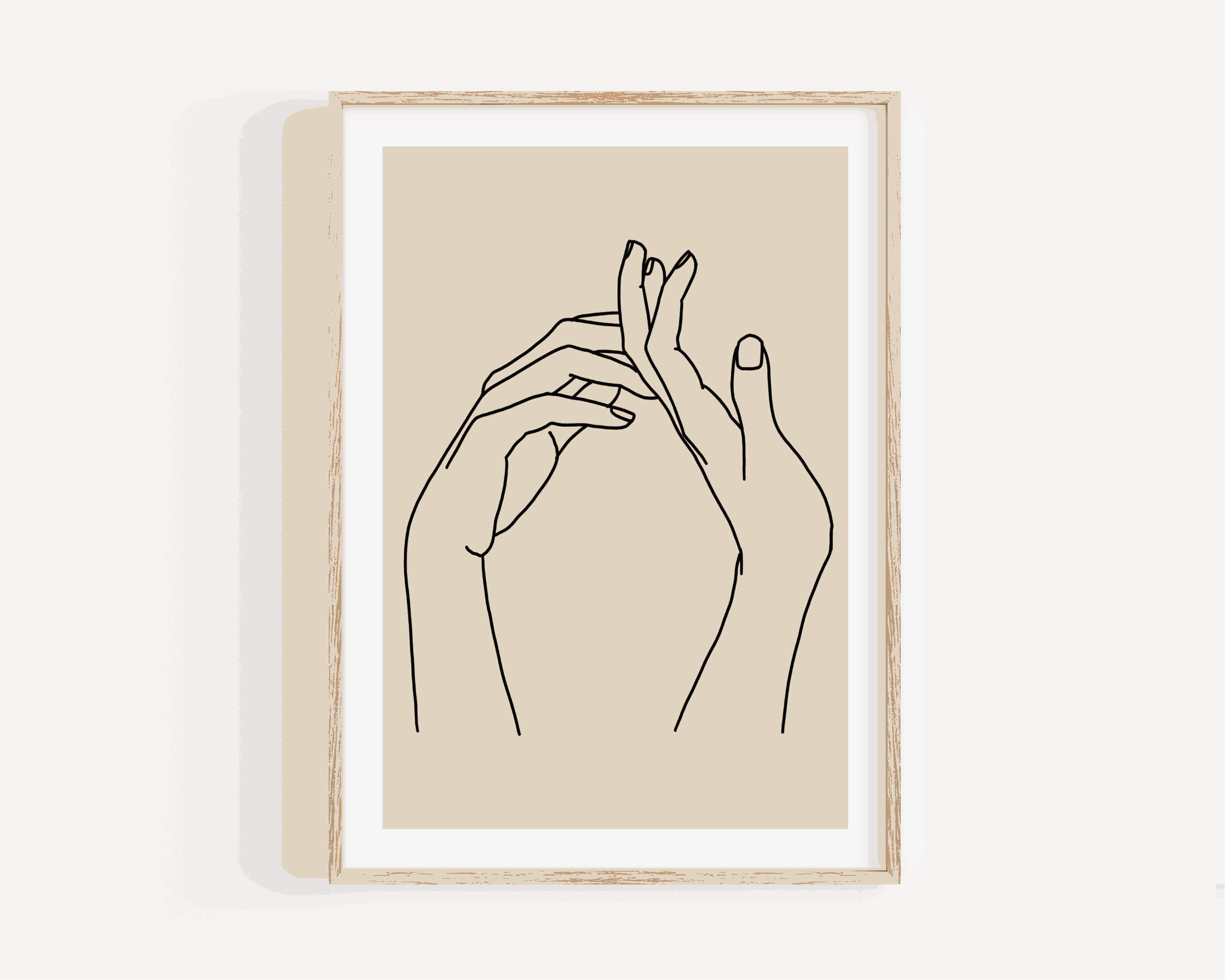Hands Line Drawing Print Posters, Prints, & Visual Artwork Pretty Average   
