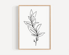 Leafy Branch Line Drawing Print Posters, Prints, & Visual Artwork Pretty Average   