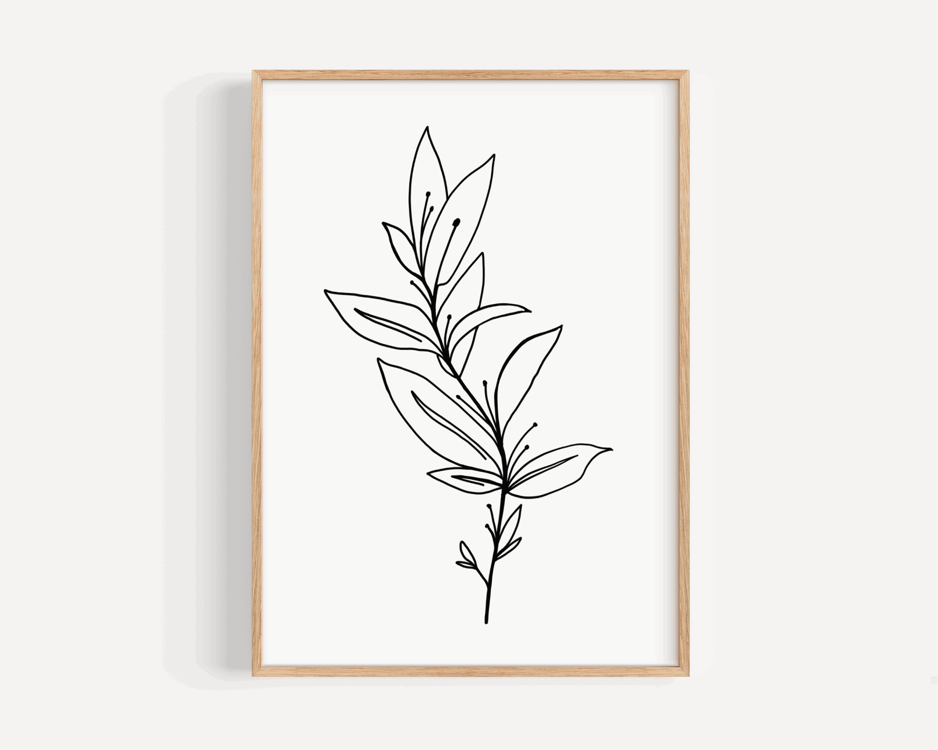 Leafy Branch Line Drawing Print Posters, Prints, & Visual Artwork Pretty Average   