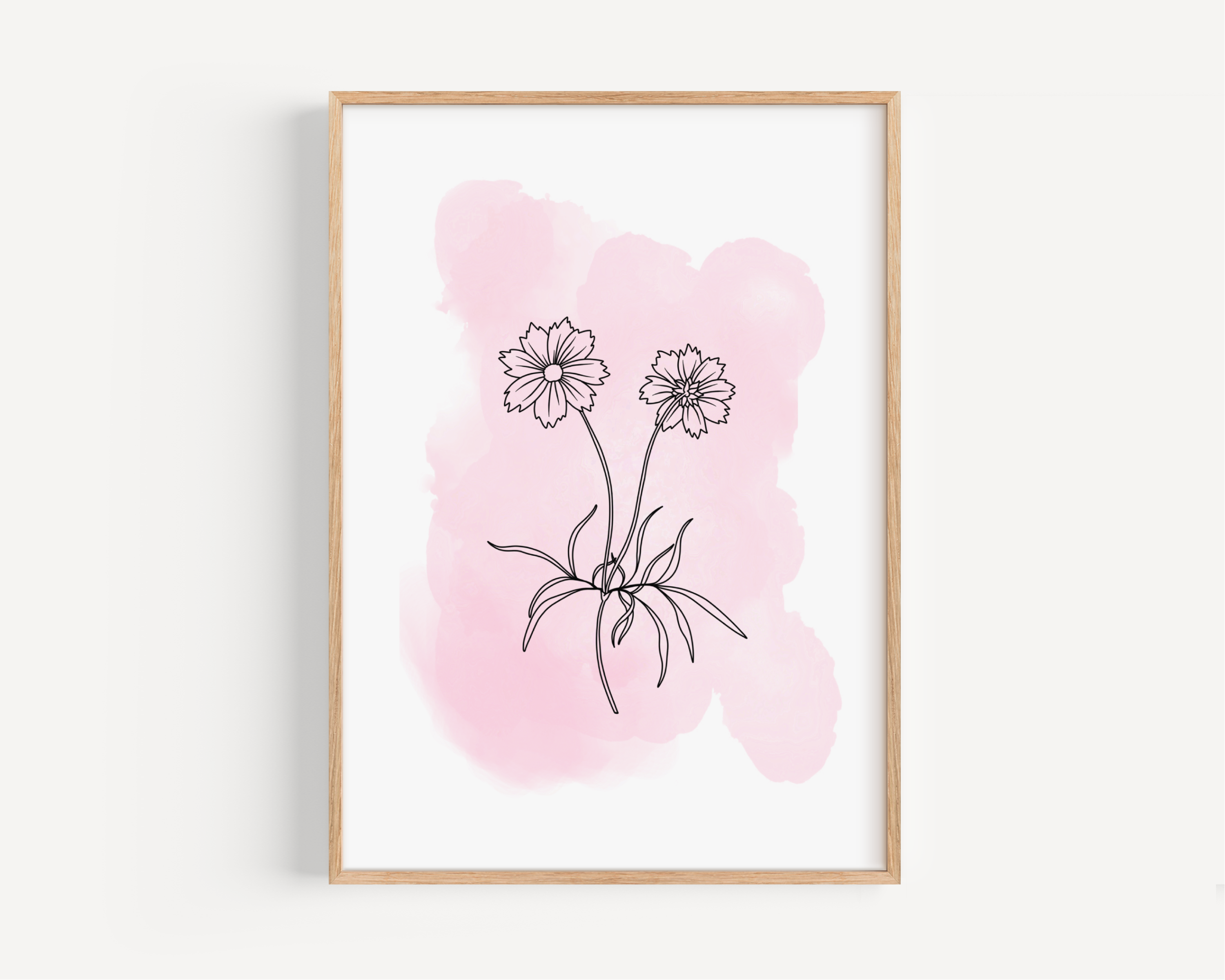 Pink Watercolour Wildflowers Print Posters, Prints, & Visual Artwork Pretty Average   