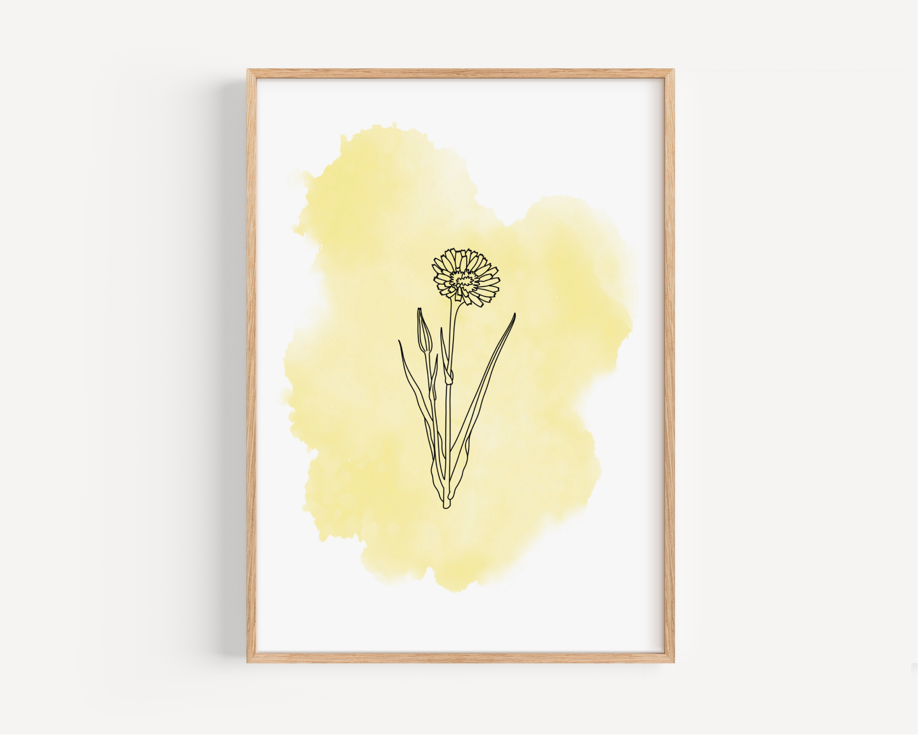 Yellow Watercolour Wildflower Print Posters, Prints, & Visual Artwork Pretty Average   