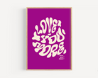 Love You More Print - Other Colours Available Posters, Prints, & Visual Artwork Pretty Average 4x6 Purple Background 