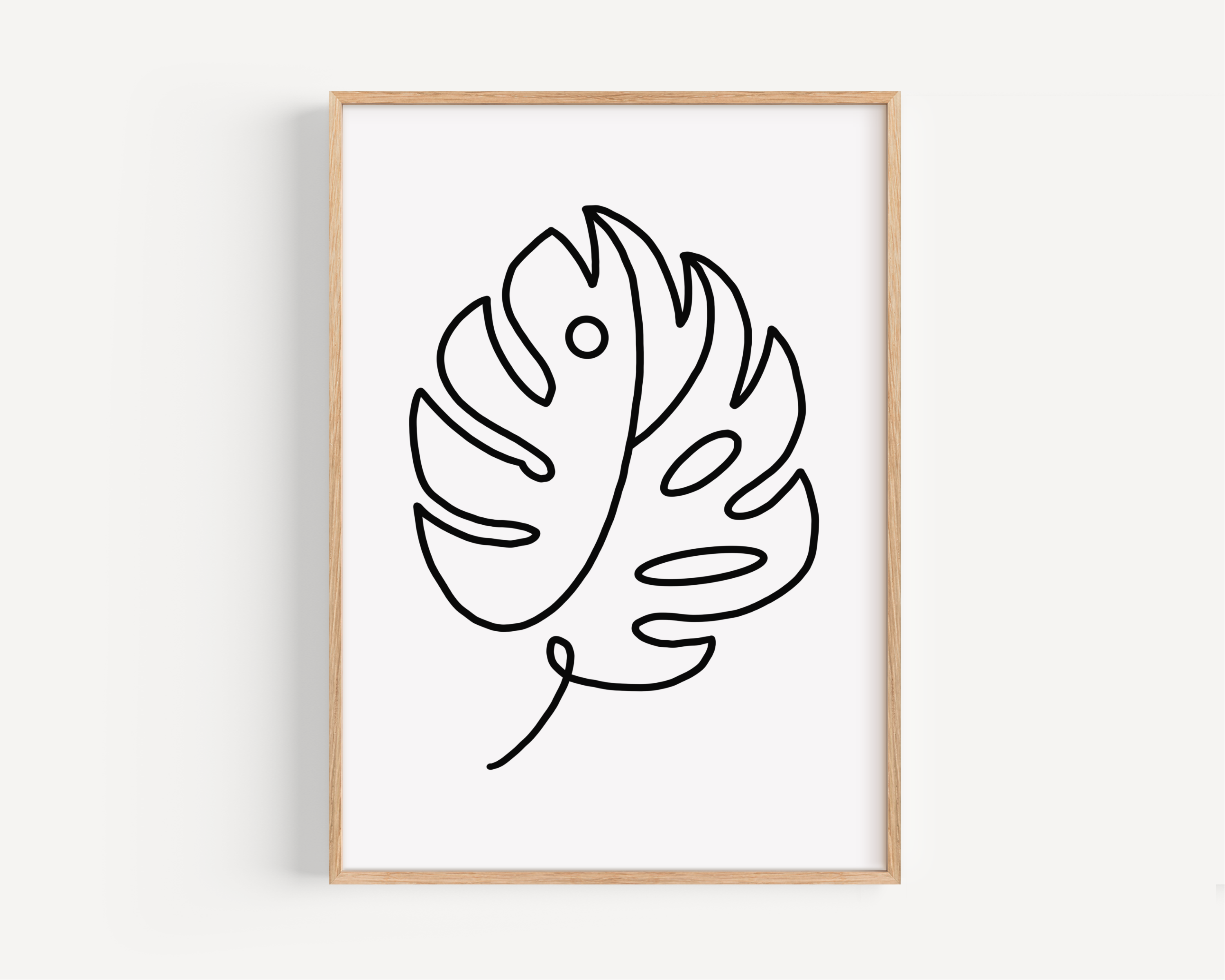 Monstera Leaf Line Drawing Print Posters, Prints, & Visual Artwork Pretty Average   