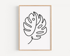 Monstera Leaf Line Drawing Print Posters, Prints, & Visual Artwork Pretty Average   