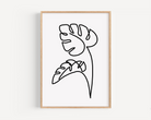 Monstera Leaves Line Drawing Print - Duo Branch Posters, Prints, & Visual Artwork Pretty Average   