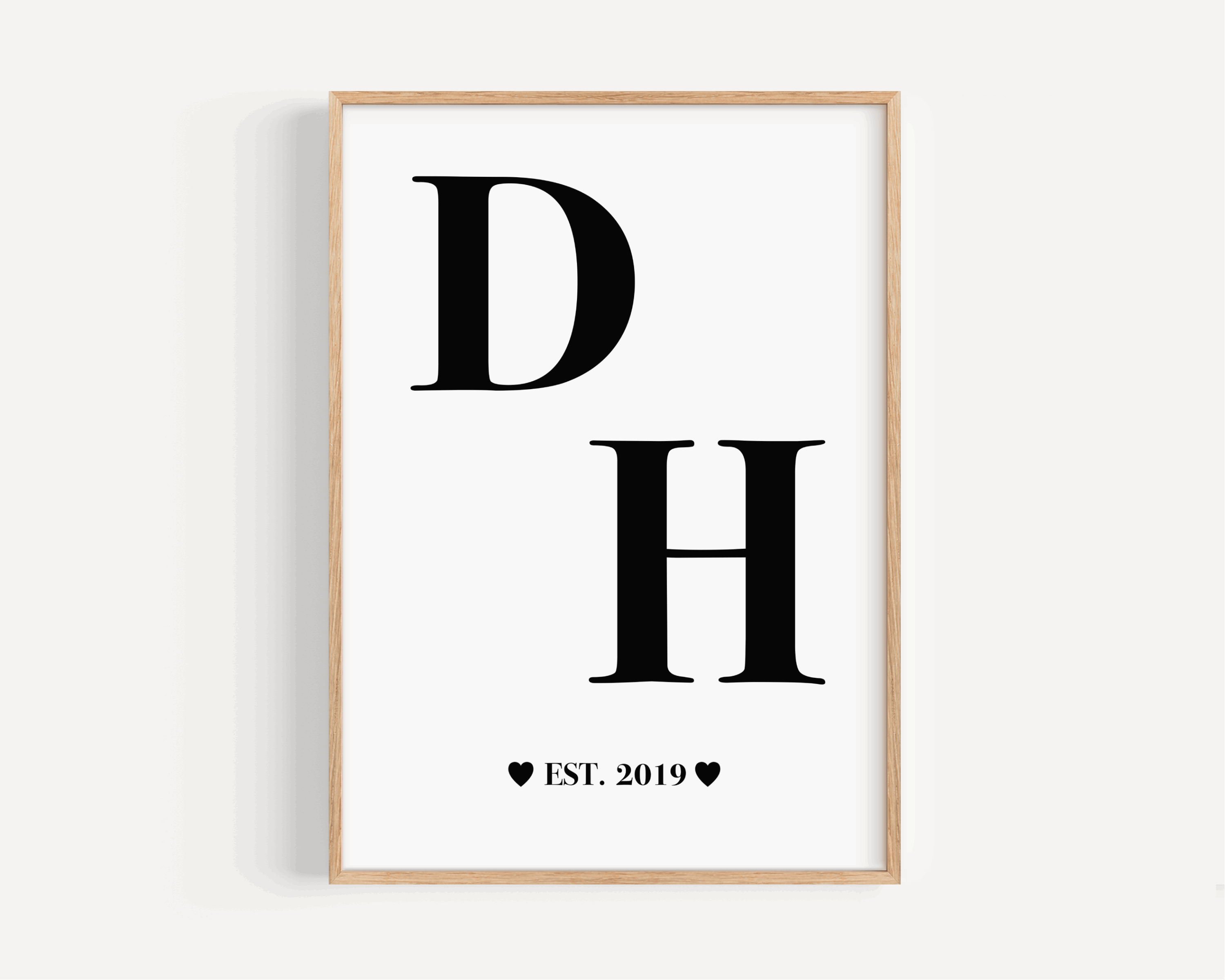Couple Initials Print - Personalised Posters, Prints, & Visual Artwork Pretty Average   