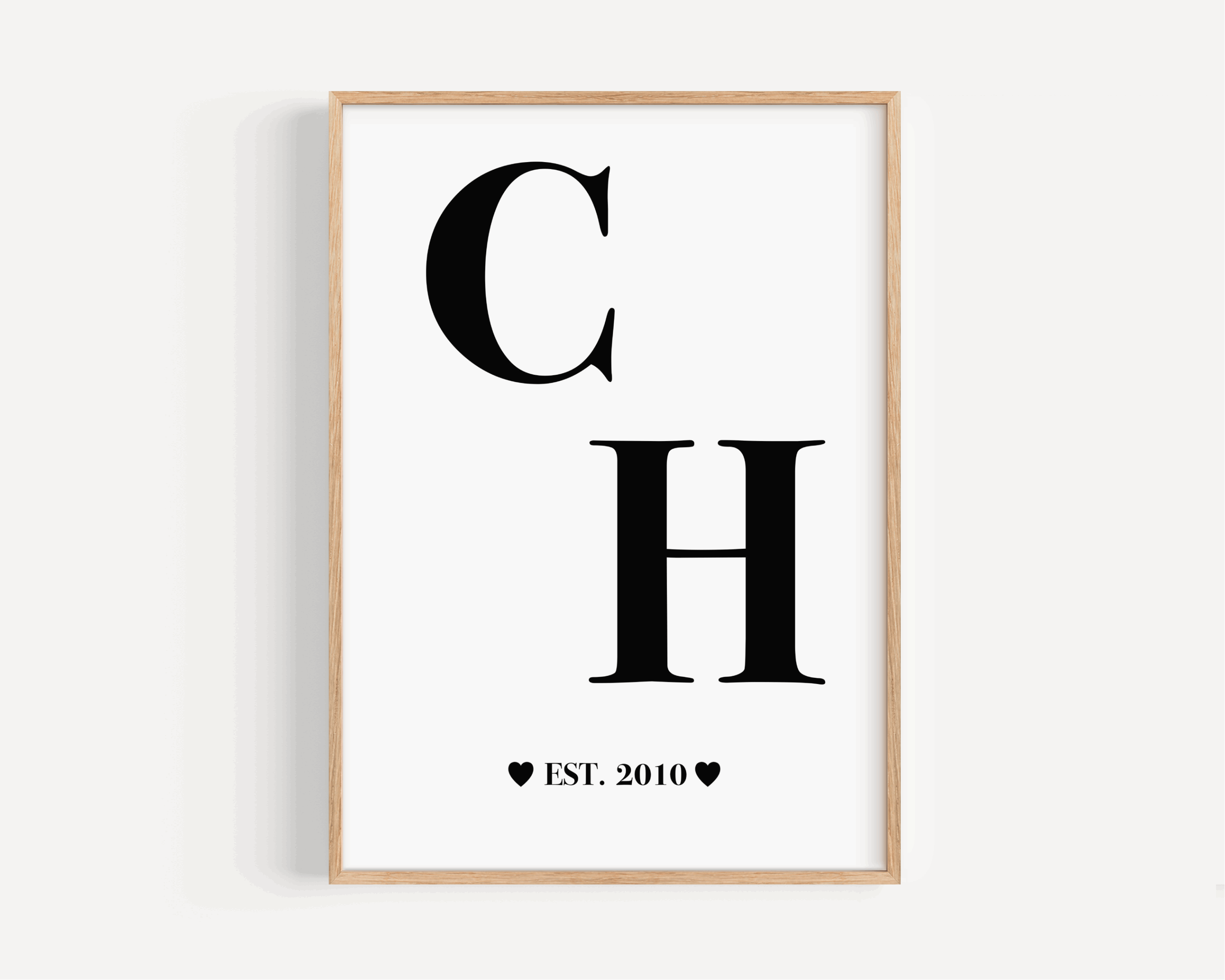 Couple Initials Print - Personalised Posters, Prints, & Visual Artwork Pretty Average   