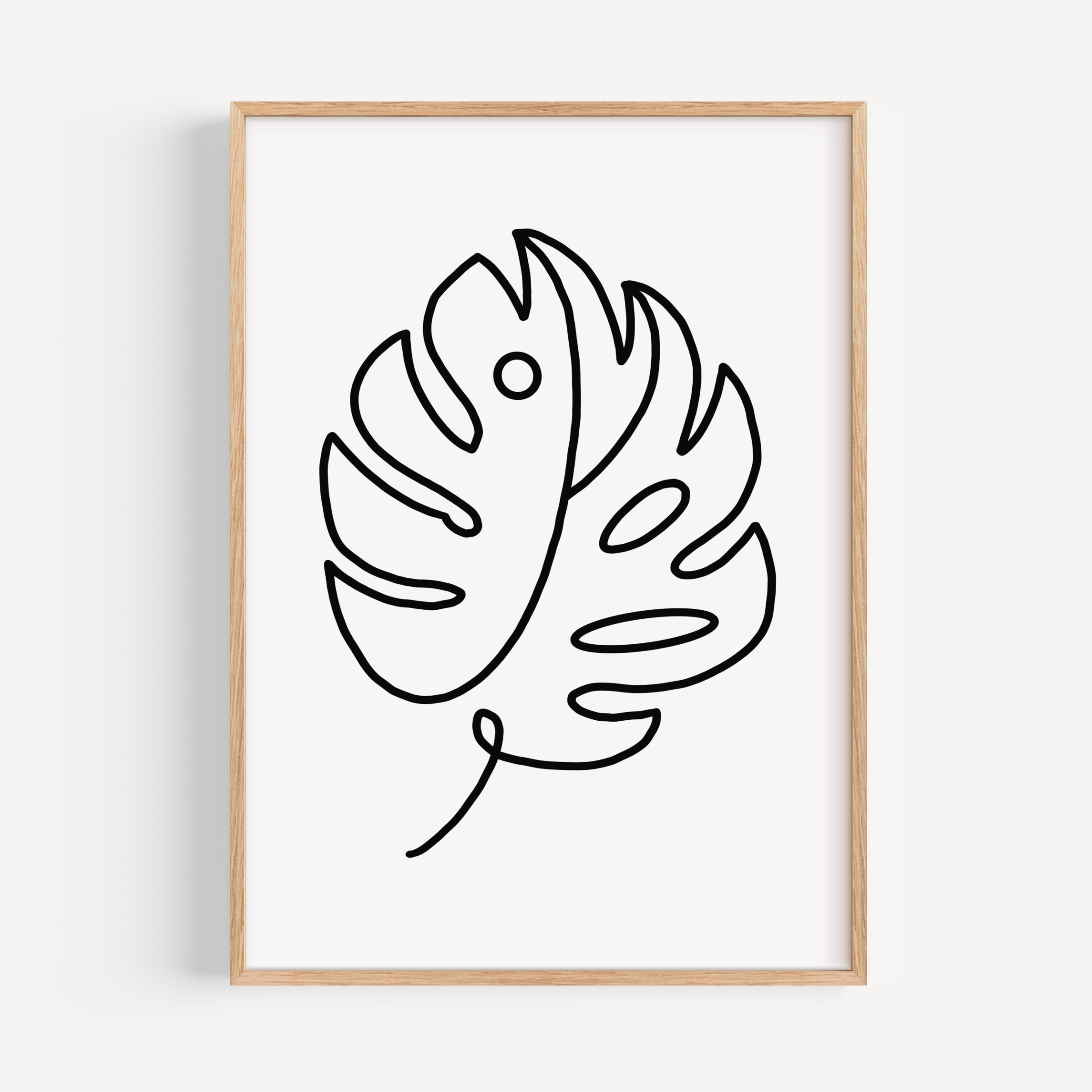 Monstera Leaf Line Drawing Print Posters, Prints, & Visual Artwork Pretty Average