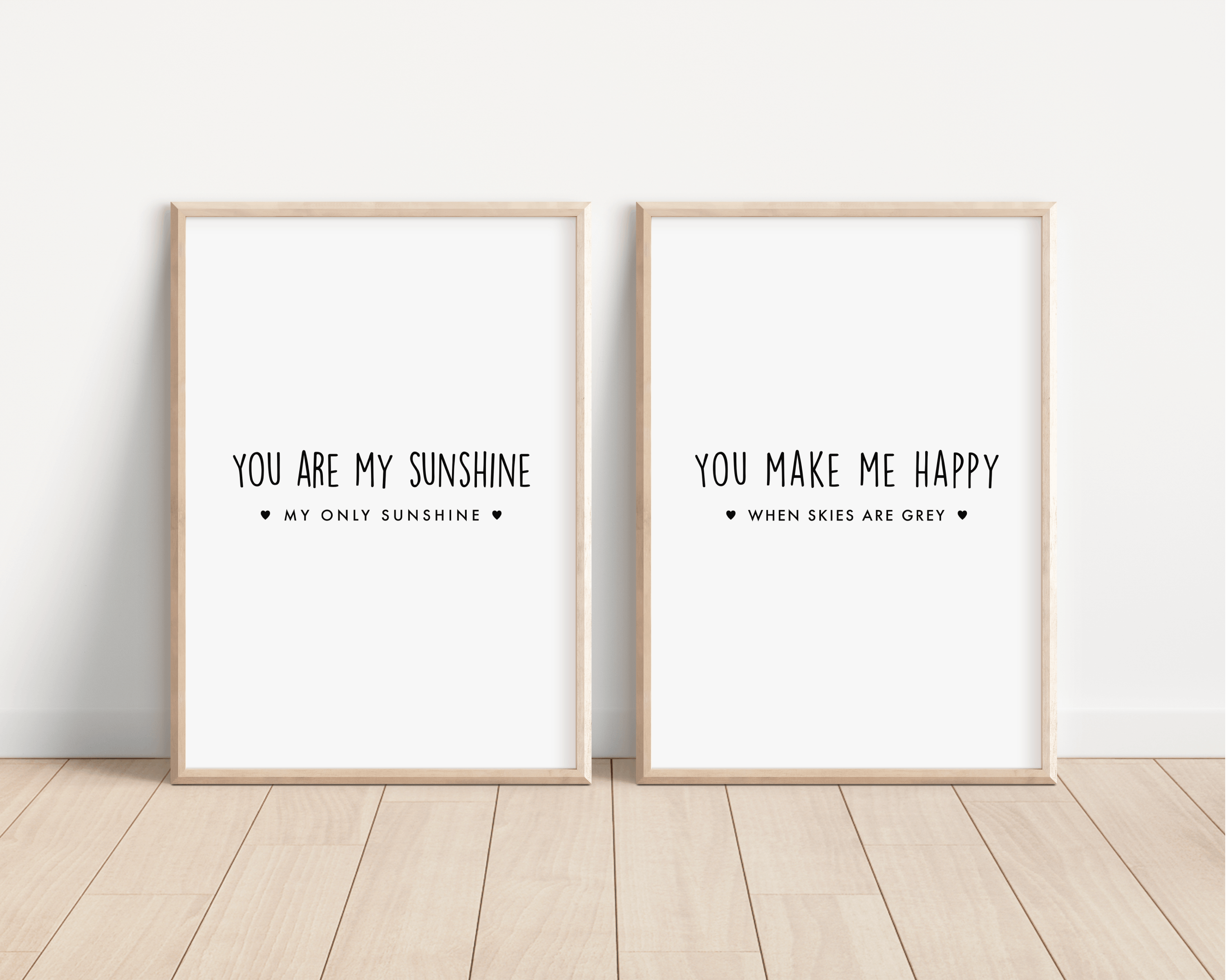 You Are My Sunshine, You Make Me Happy When Skies Are Grey - Two Print Bundle Posters, Prints, & Visual Artwork Pretty Average   