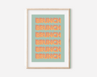 Brunch Brunch Brunch Print Posters, Prints, & Visual Artwork Pretty Average 4x6 Teal and Orange 