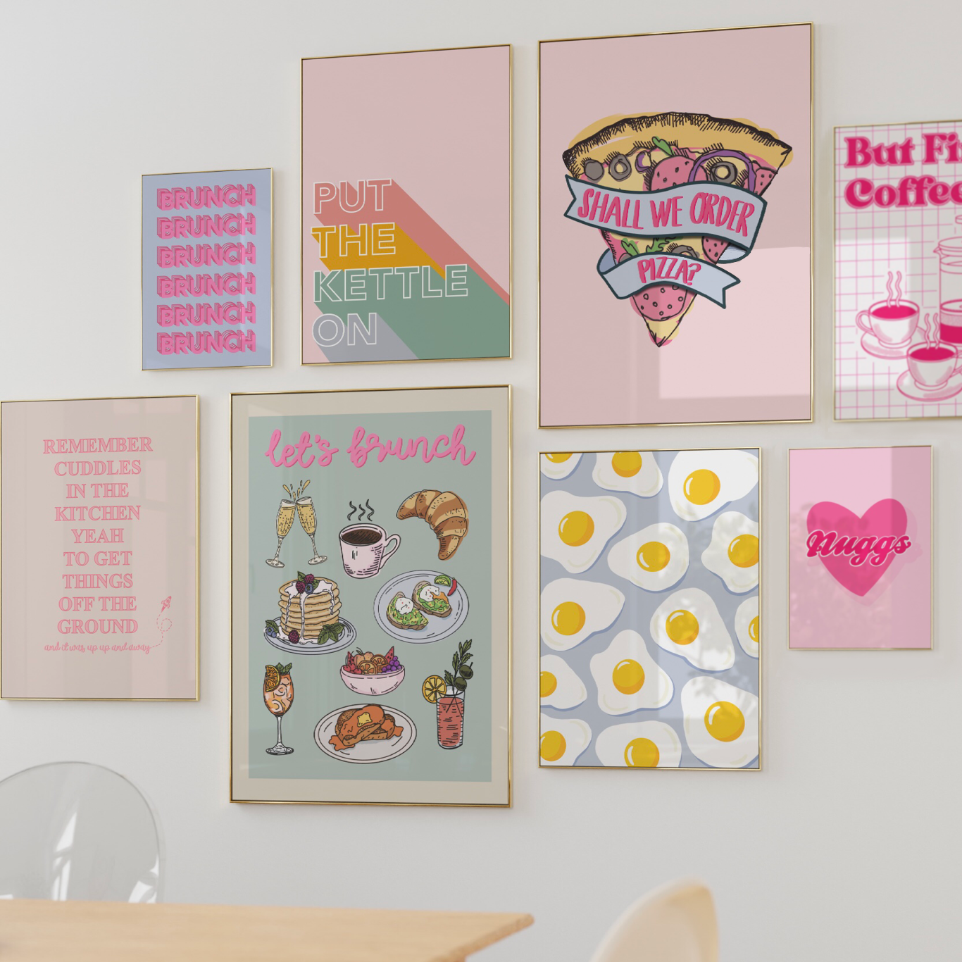Pastel Kitchen Gallery Wall Bundle - Set of Eight Prints Posters, Prints, & Visual Artwork Pretty Average