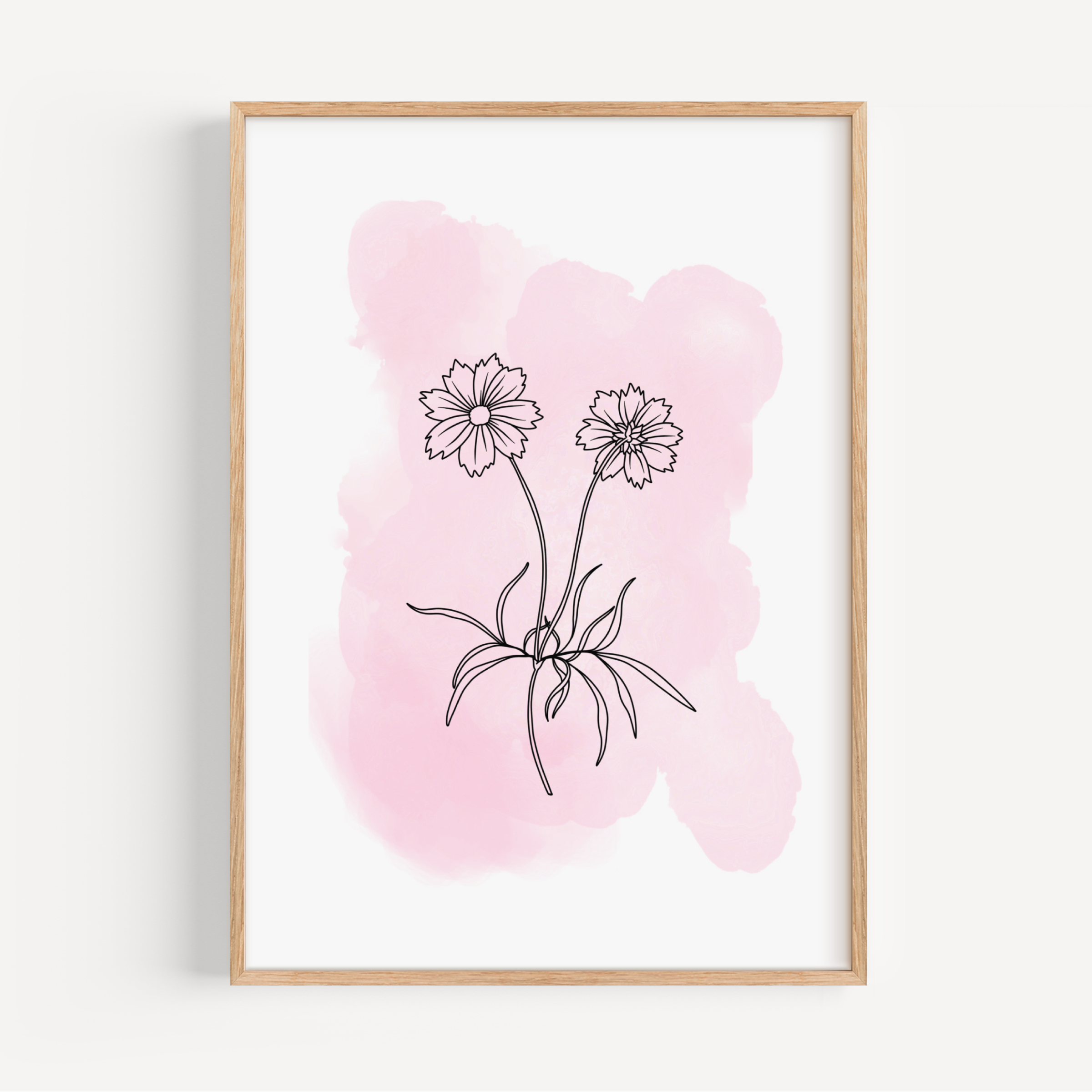 Pink Watercolour Wildflowers Print Posters, Prints, & Visual Artwork Pretty Average