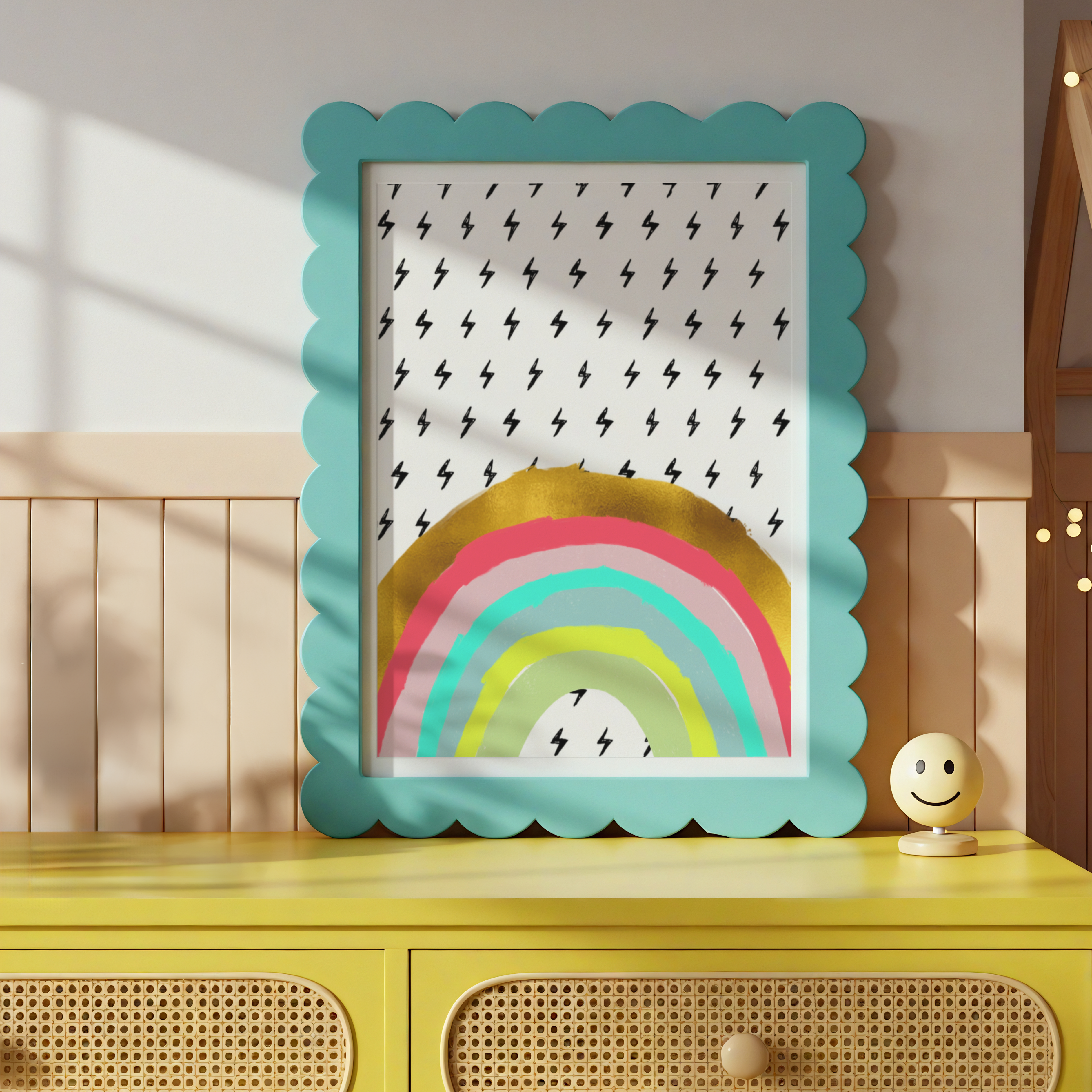 Rainbow and Lightning Print - Portrait Posters, Prints, & Visual Artwork Pretty Average