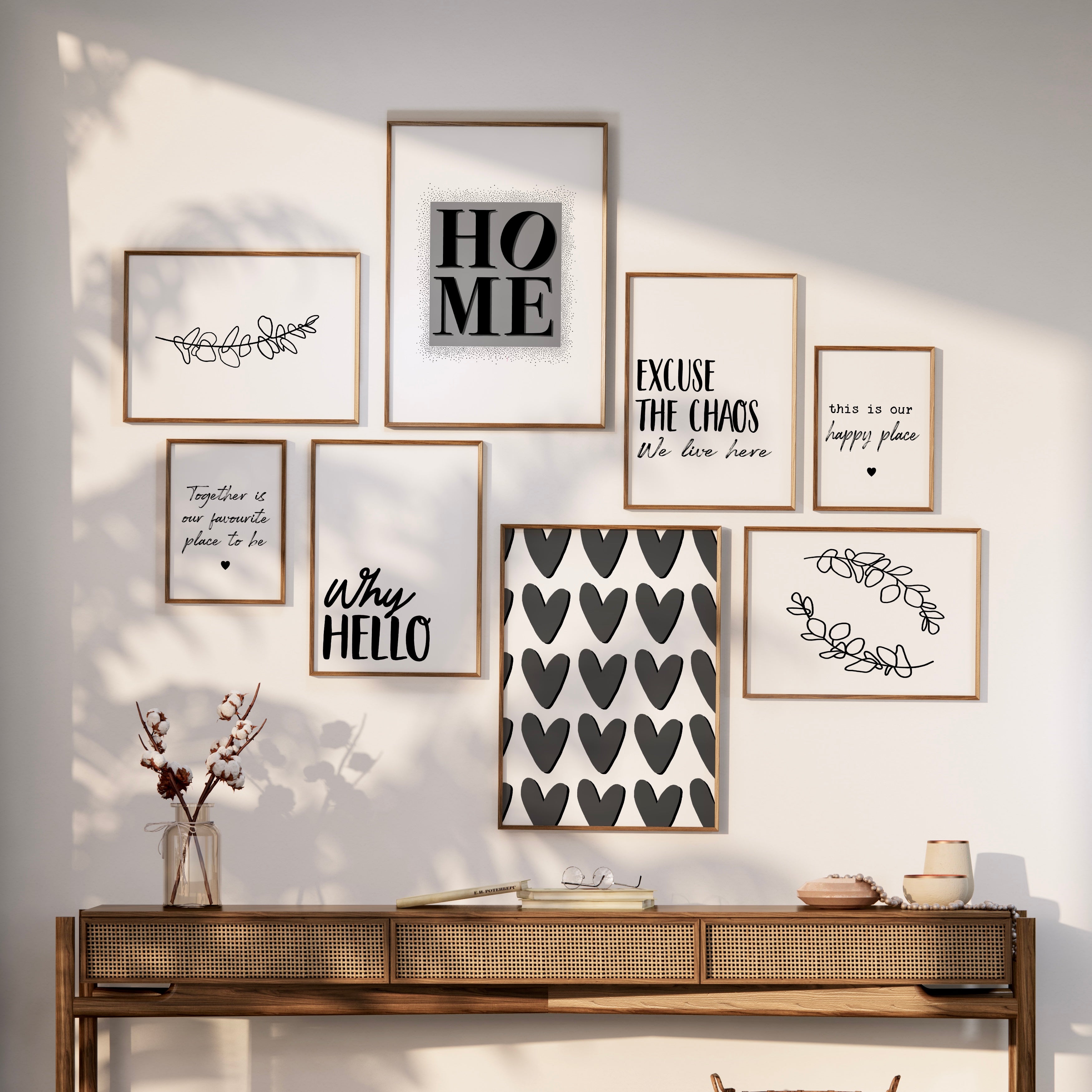 Minimalist Monochrome Gallery Wall Bundle - Set of Eight Prints Posters, Prints, & Visual Artwork Pretty Average   