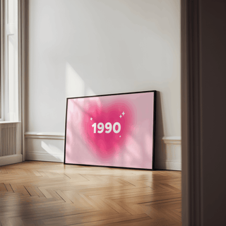 Year Print - Pink Heart Print Posters, Prints, & Visual Artwork Pretty Average