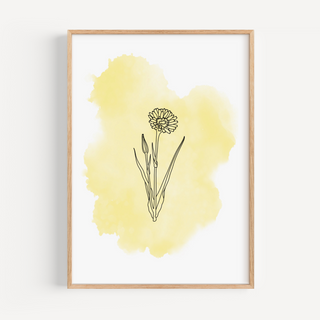 Yellow Watercolour Wildflower Print Posters, Prints, & Visual Artwork Pretty Average