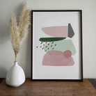 Abstract Shapes Print - Emerald Green & Blush Pink (DESIGN ONE) Posters, Prints, & Visual Artwork Pretty Average   
