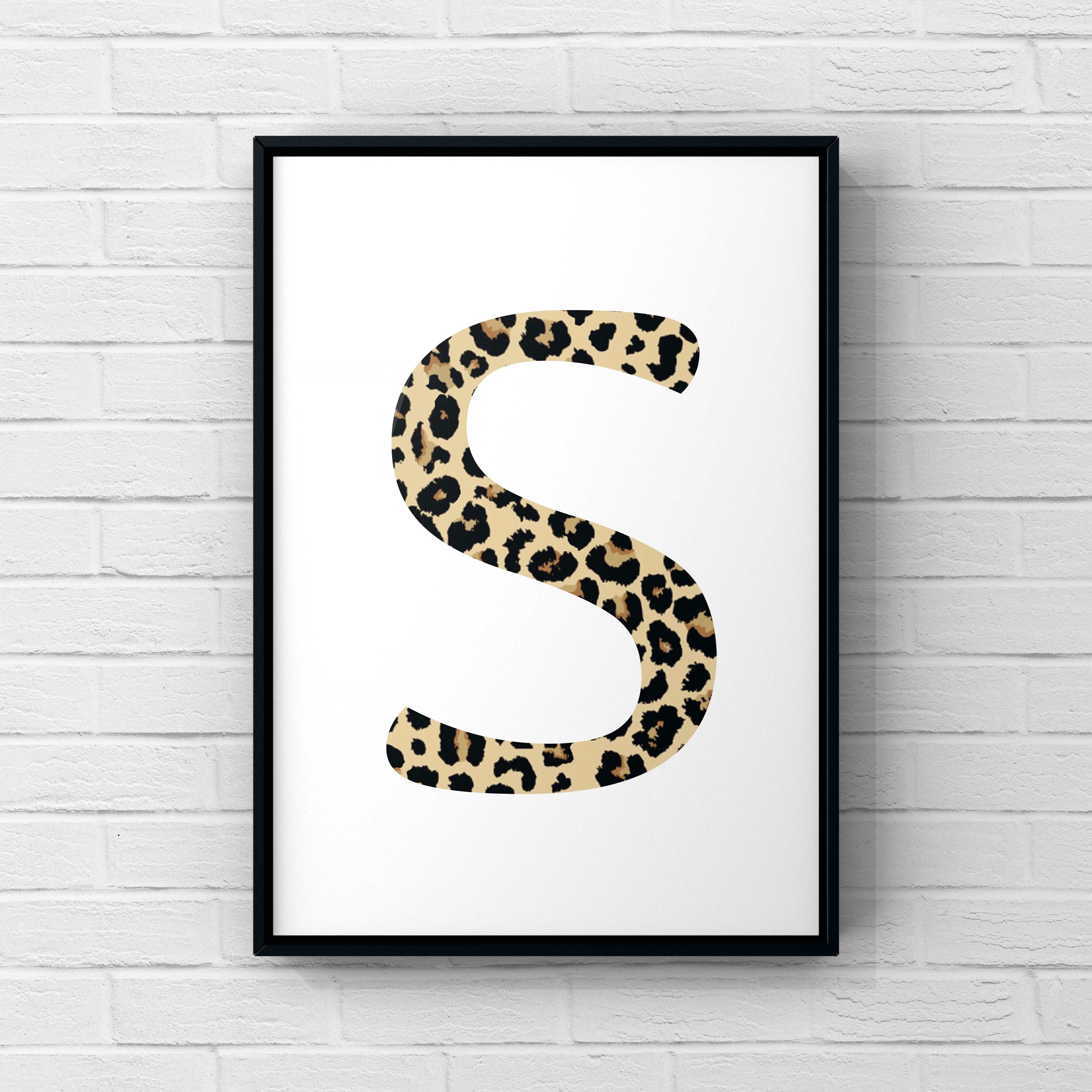 Letter / Initial Print - Leopard Print Posters, Prints, & Visual Artwork Pretty Average   