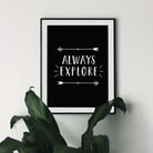 Always Explore Print - Black and White Posters, Prints, & Visual Artwork Pretty Average   