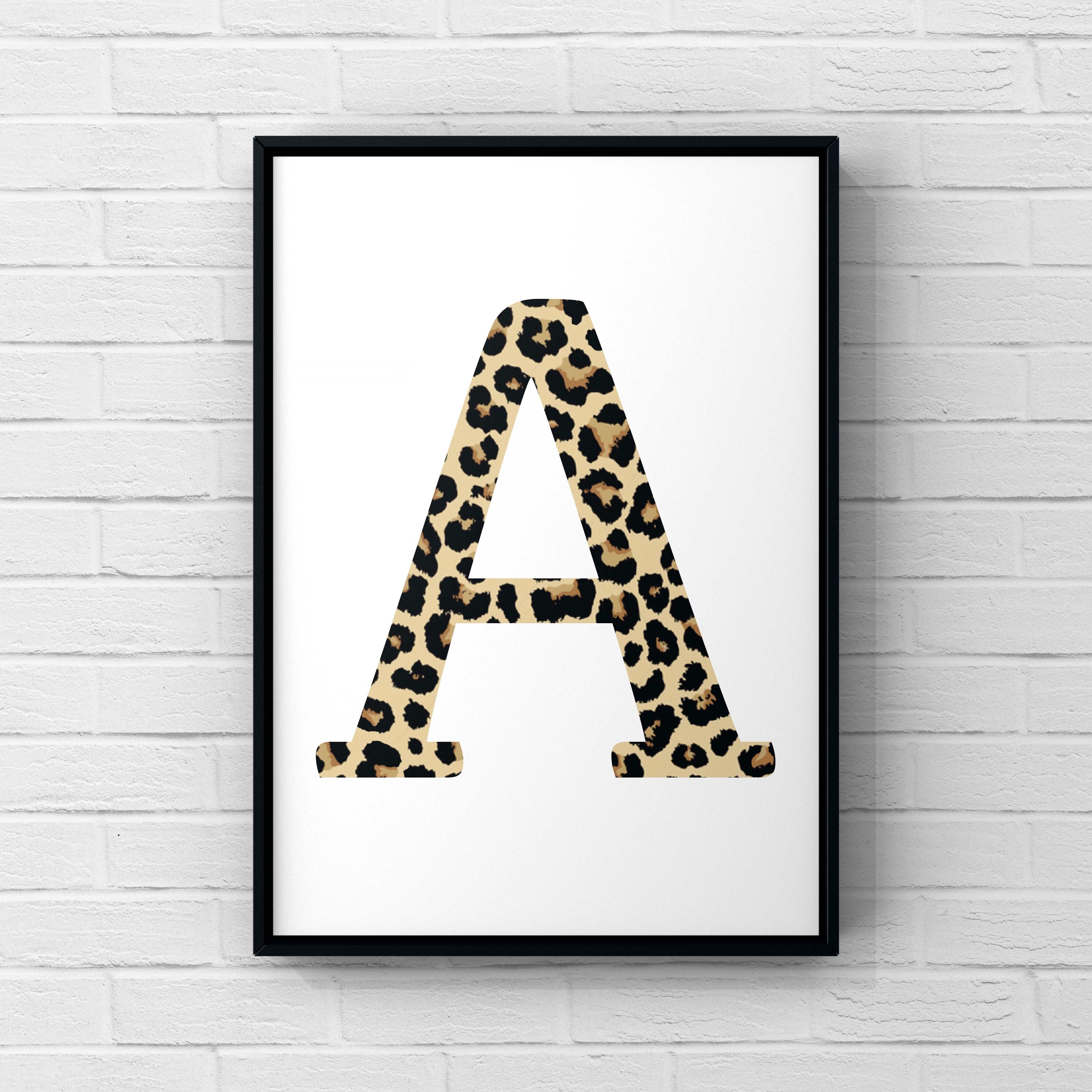Letter / Initial Print - Leopard Print Posters, Prints, & Visual Artwork Pretty Average   