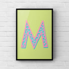 Letter / Initial Print - Green, Pink & Blue Polka Dot Posters, Prints, & Visual Artwork Pretty Average   