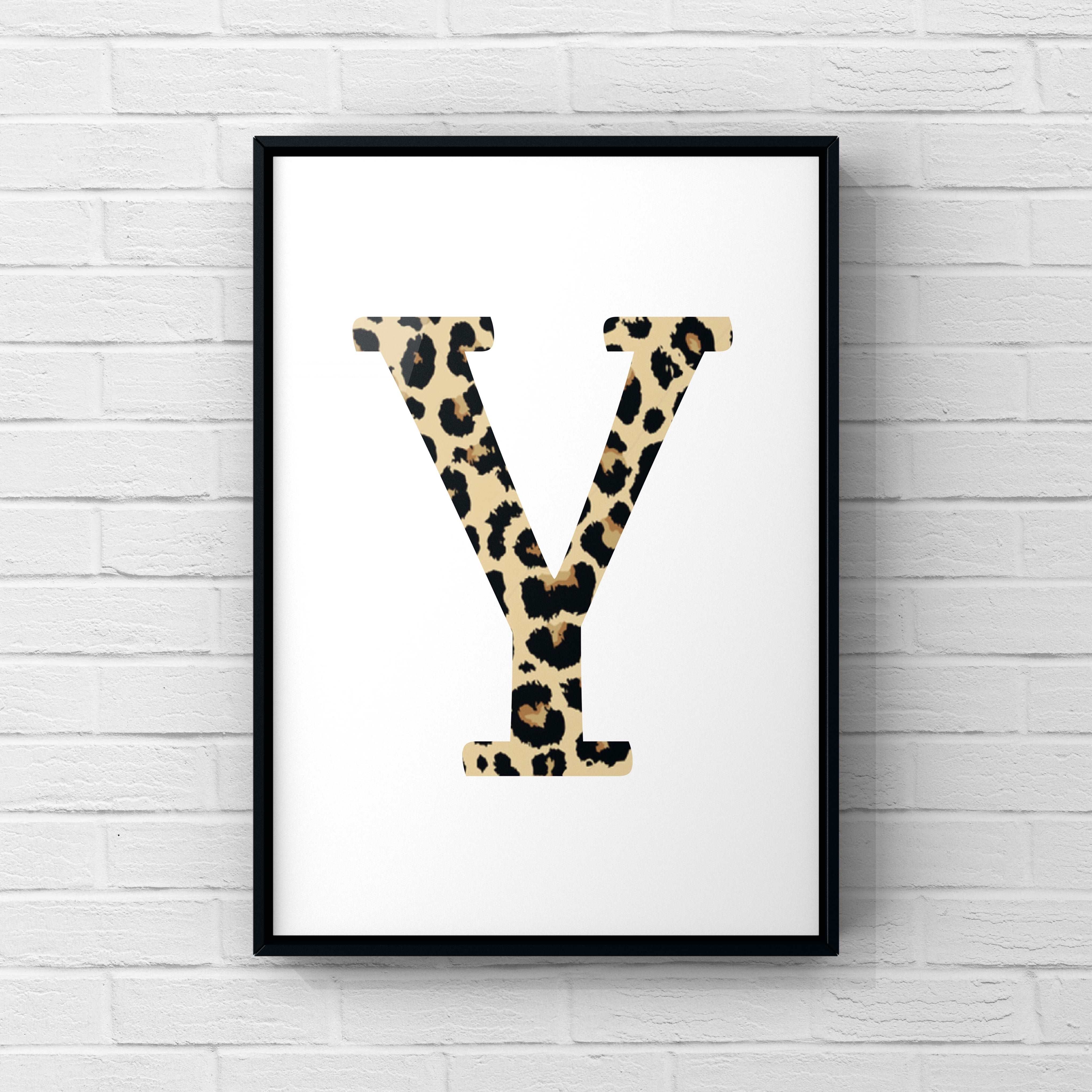 Letter / Initial Print - Leopard Print Posters, Prints, & Visual Artwork Pretty Average   