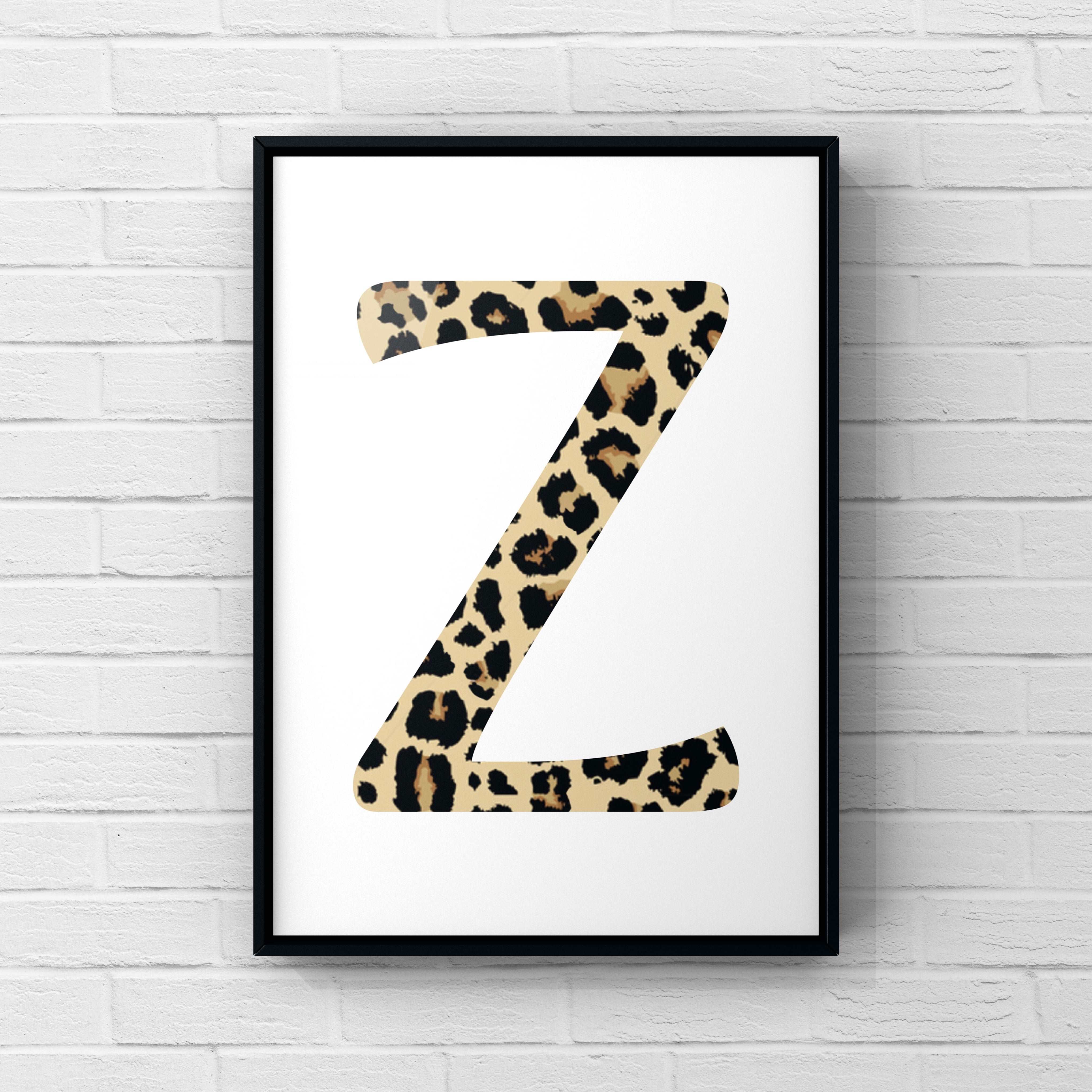 Letter / Initial Print - Leopard Print Posters, Prints, & Visual Artwork Pretty Average   