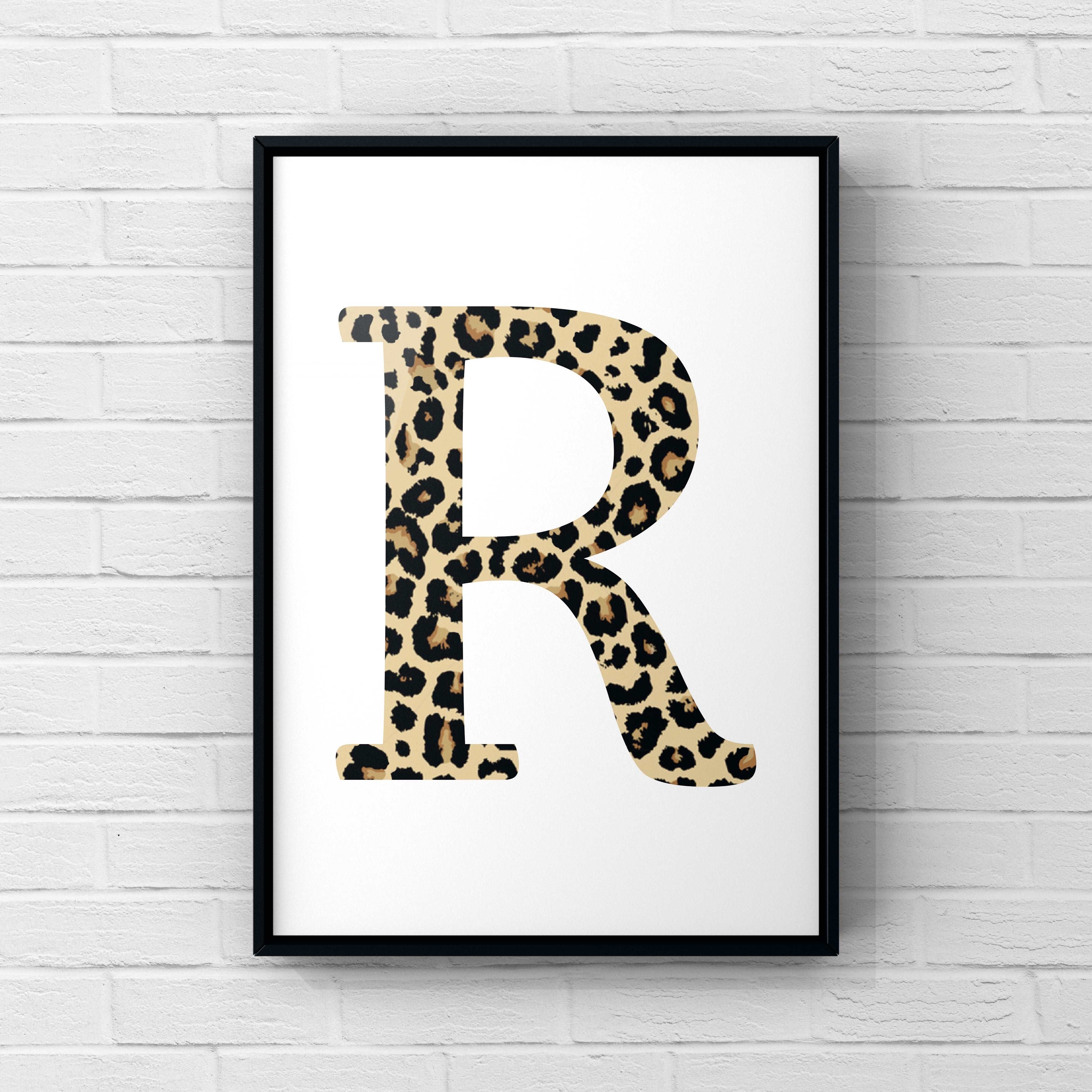 Letter / Initial Print - Leopard Print Posters, Prints, & Visual Artwork Pretty Average   